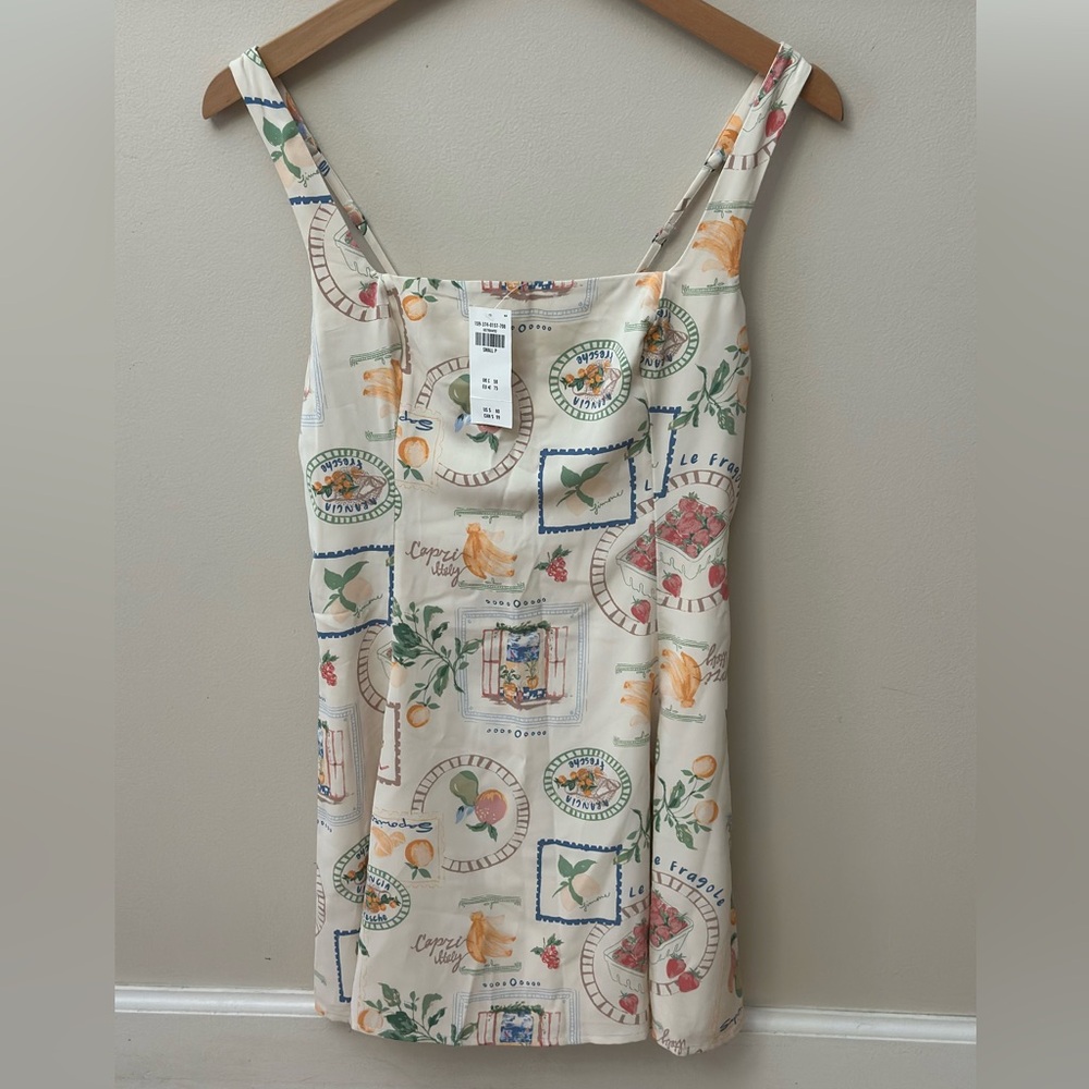 NWT Abercrombie & Fitch Square Neck Italian Fruit Dress